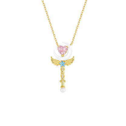 “Moonlight Arcana Wand” 925 Sterling Silver Necklace