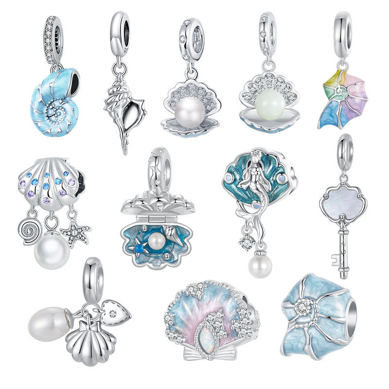 "Ocean Whisper" 925 Sterling Silver Seashell & Conch Charm Collection