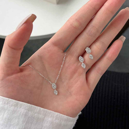 "Tear of Light" 925 Sterling Silver Drop Zircon Jewelry Set