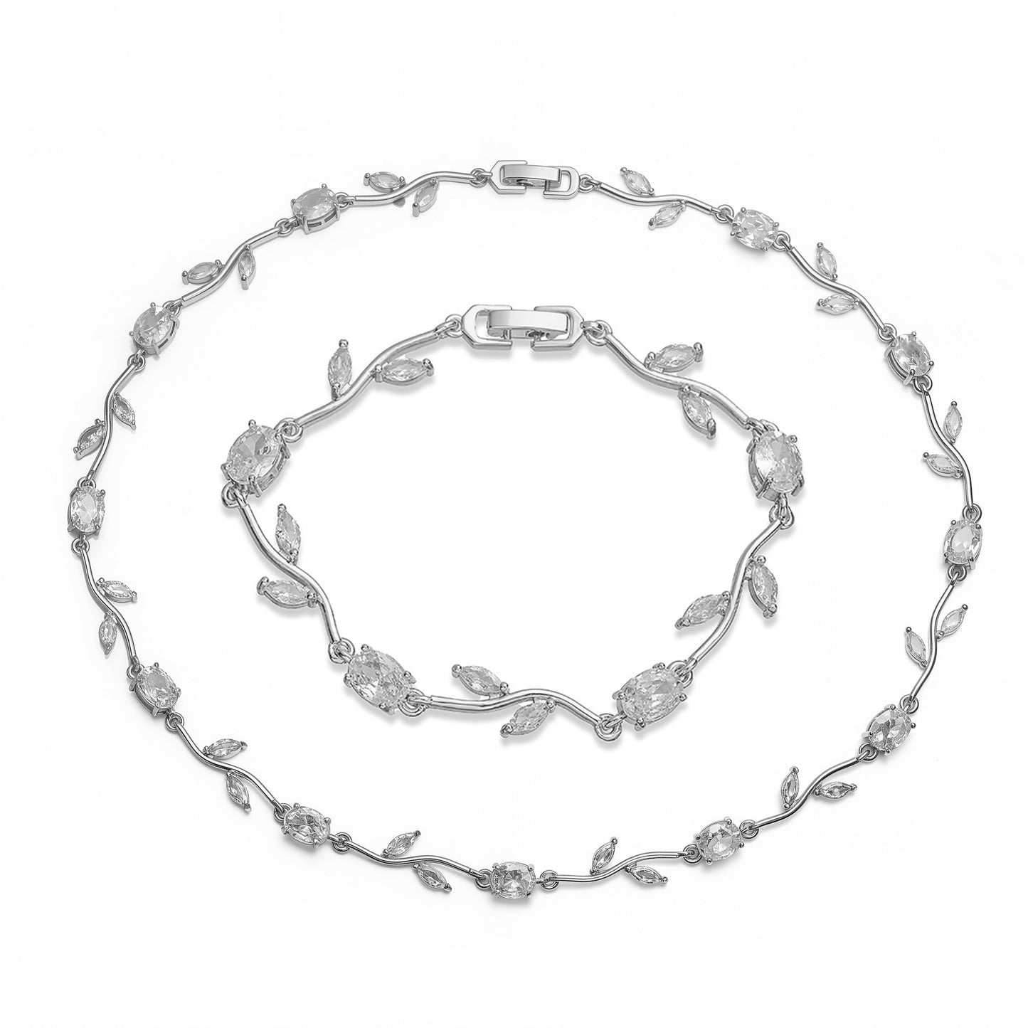 Tulip Reverie Gold-Plated Brass Multicolor Zircon Necklace / Bracelet