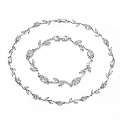 Tulip Reverie Gold-Plated Brass Multicolor Zircon Necklace / Bracelet