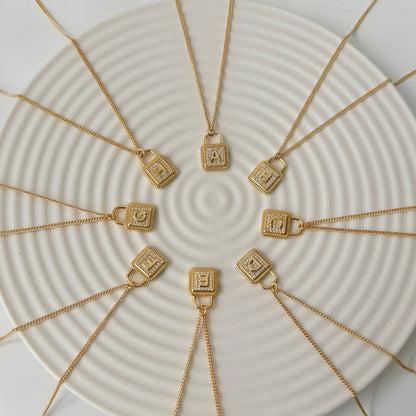 "Buchstaben-Charm" 925 Sterling Silber Halskette 