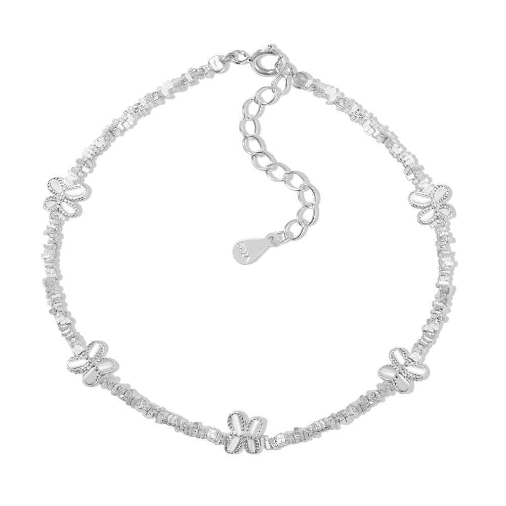 “Silver Flutter” S925 Sterling Silver Butterfly Beaded Bracelet