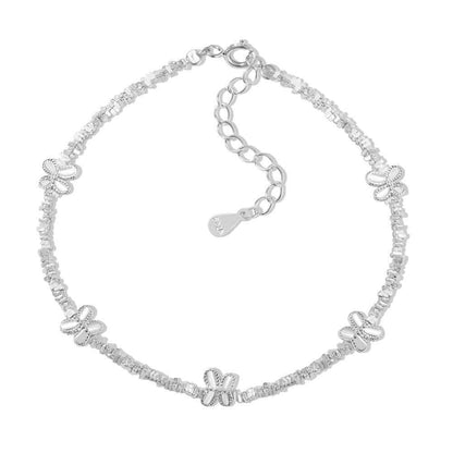 “Silver Flutter” S925 Sterling Silver Butterfly Beaded Bracelet
