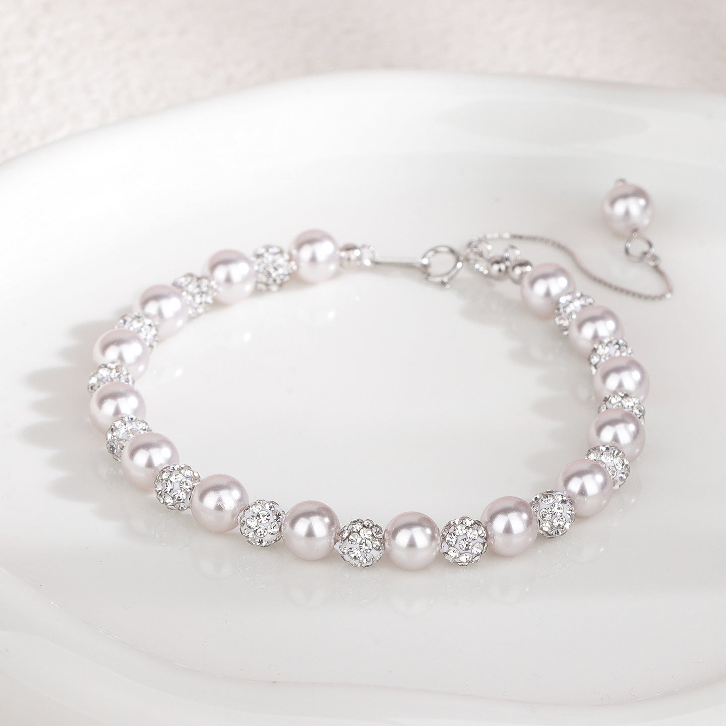 “Roselle Shambhala” S925 Sterling Silver Pearl Bracelet