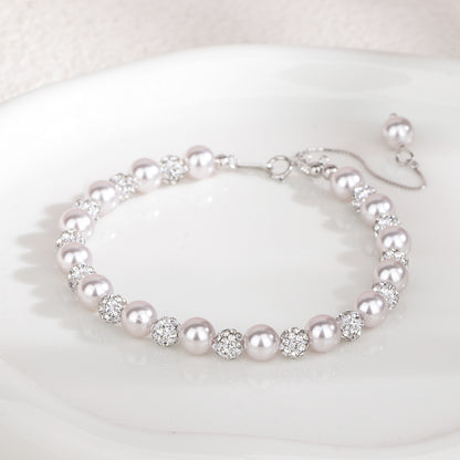 “Roselle Shambhala” S925 Sterling Silver Pearl Bracelet