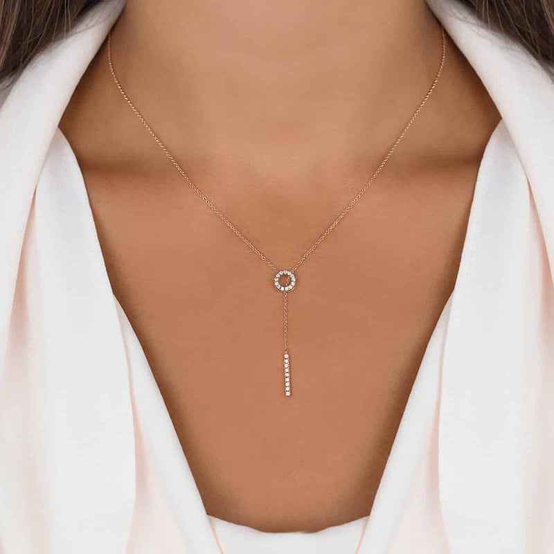 "Infinity Spark" 925 Sterling Silver Adjustable Zircon Necklace