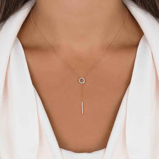 "Infinity Spark" 925 Sterling Silver Adjustable Zircon Necklace