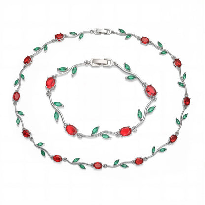 Tulip Reverie Gold-Plated Brass Multicolor Zircon Necklace / Bracelet