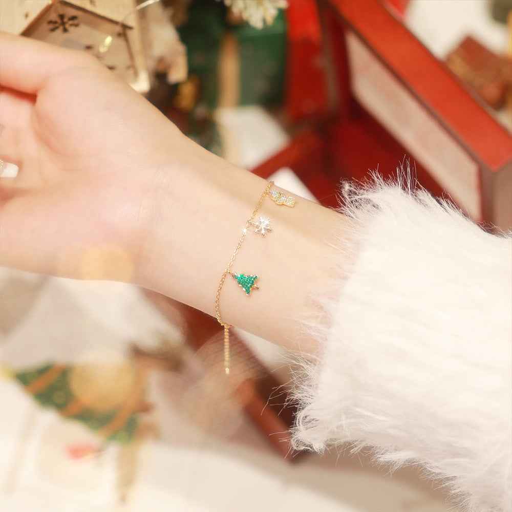 "Festive Charms" 925 Sterling Silver Christmas Bracelet