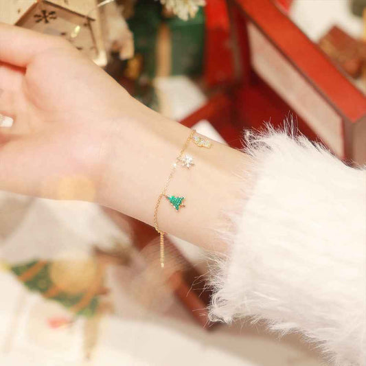 "Festive Charms" 925 Sterling Silver Christmas Bracelet