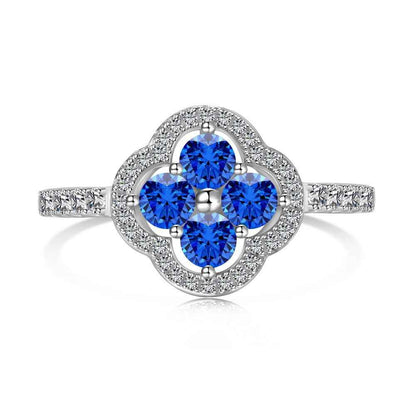 “Everluck Petal” 925 Sterling Silver Four-Petal Zircon Jewelry Set