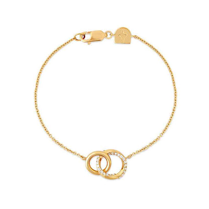 “Circle Glow” S925 Sterling Silver Zircon Double Ring Bracelet