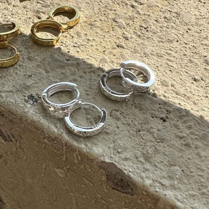 "Crushed Ice" 925 Sterling Silver Earrings