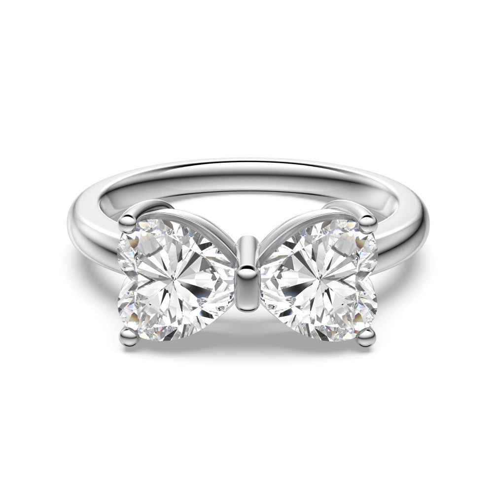 “Twin Devotion” 925 Sterling Silver Double Heart Ring
