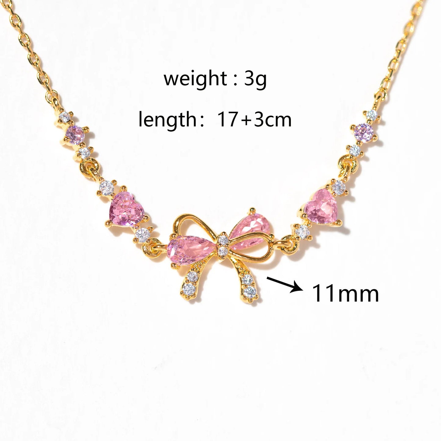 Amour Bow Brass Genuine Gold-Plated 3A Zircon Heart Bracelet
