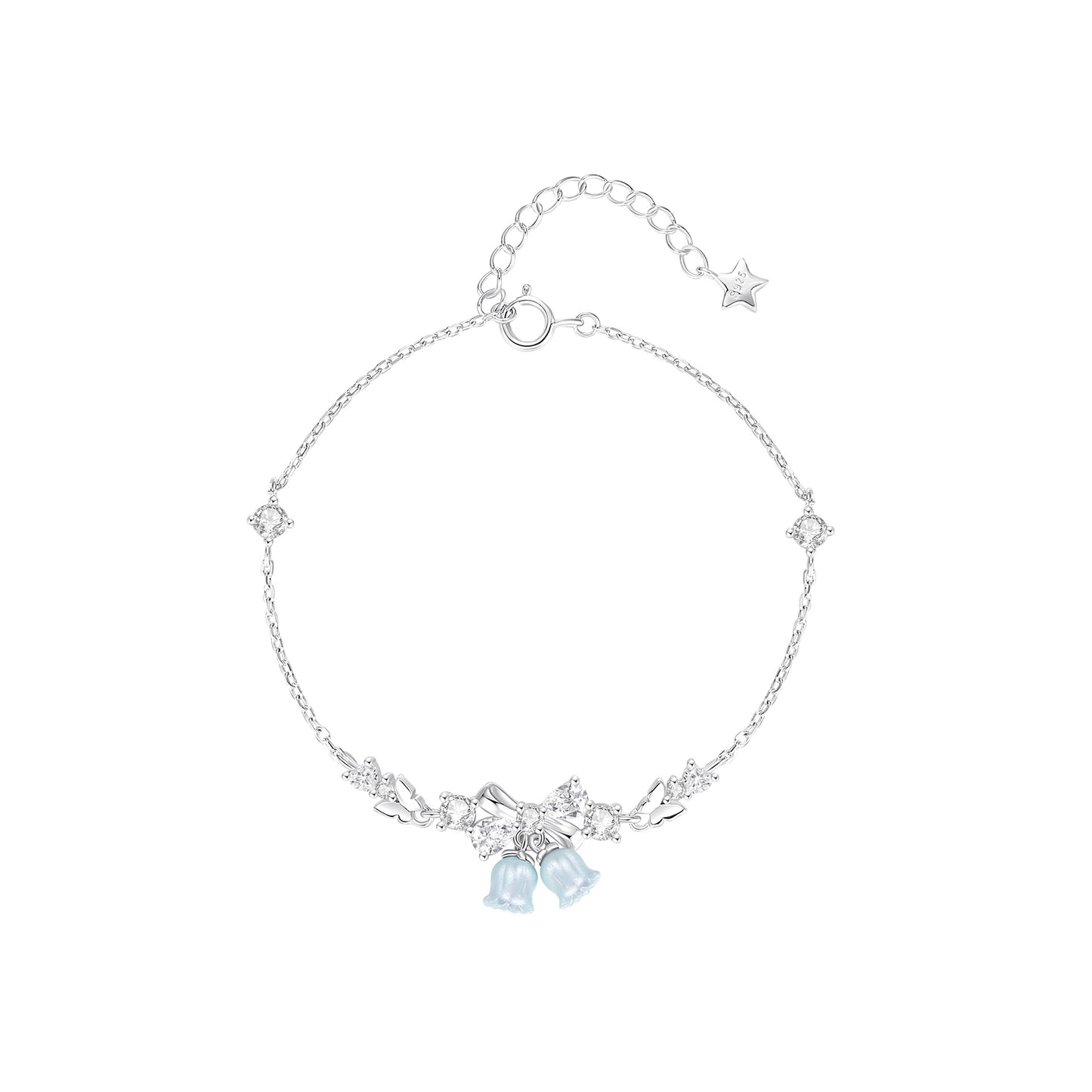 “Bluebell Reverie” S925 Sterling Silver Lily of the Valley Necklace / Bracelet