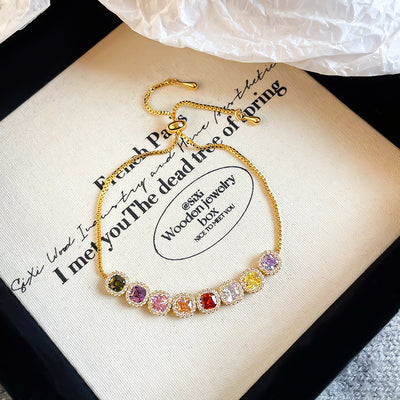 Lustre Arc Eco-Friendly Copper 18K Gold Plated Zircon Tennis Bracelet