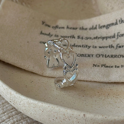 “Heart Reverie” 925 Sterling Silver Vintage Open Heart Ring