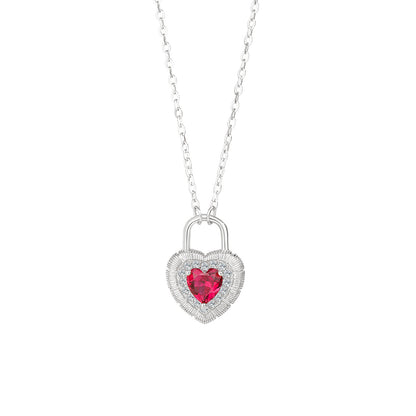“Royal Heart Lock” S925 Sterling Silver Vintage Heart Lock Necklace