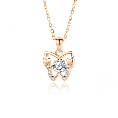 “Dancing Butterfly” S925 Sterling Silver Butterfly Pendant Necklace