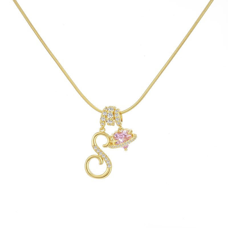 “Celestial Initial” Gold Plated Brass Alphabet Pendant Necklace