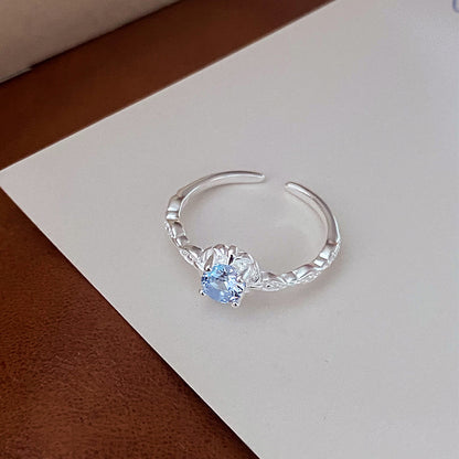 "Blue Blossom" 925 Sterling Silver Necklace & Ring Set