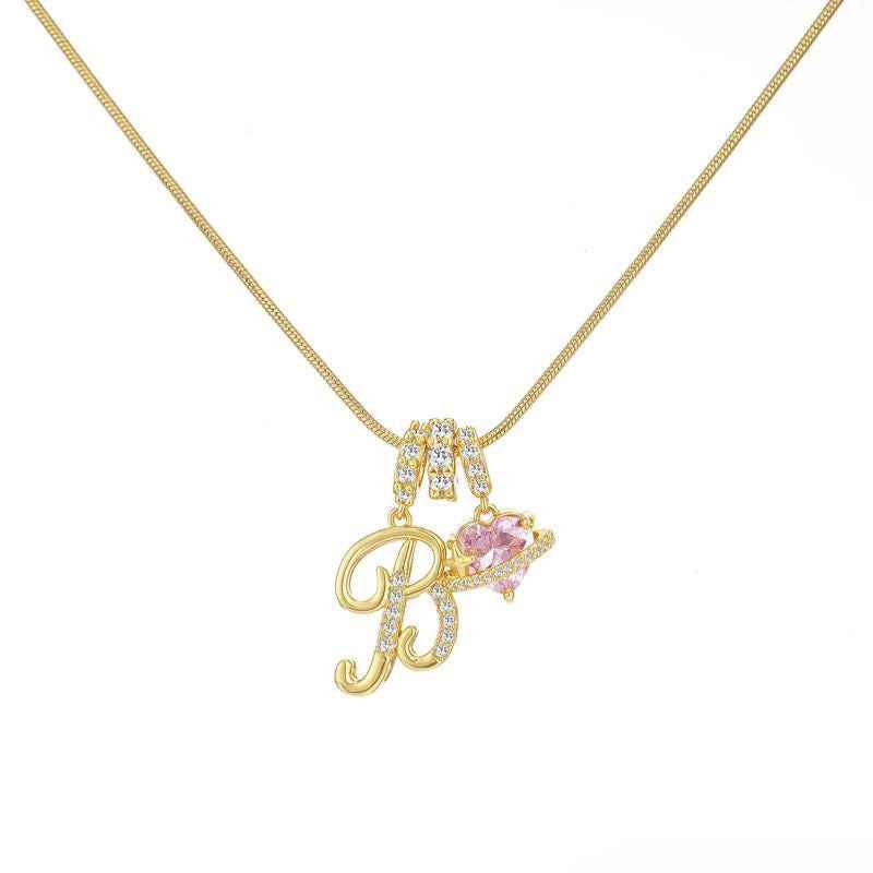 “Celestial Initial” Gold Plated Brass Alphabet Pendant Necklace