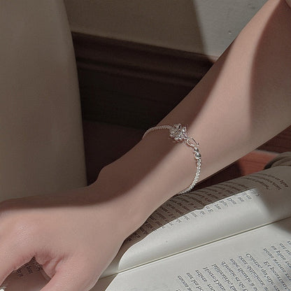 "Lucky Gleam" S925 Sterling Silver Four-Leaf Clover Bracelet