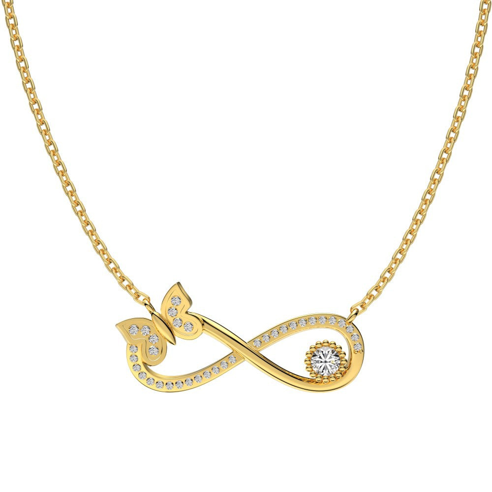 “Butterfly Möbius” S925 Sterling Silver Zircon Infinity Necklace