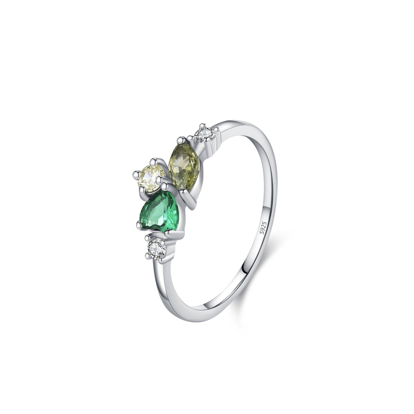 “Forest Prism” 925 Sterling Silver Multi-Stone Ring