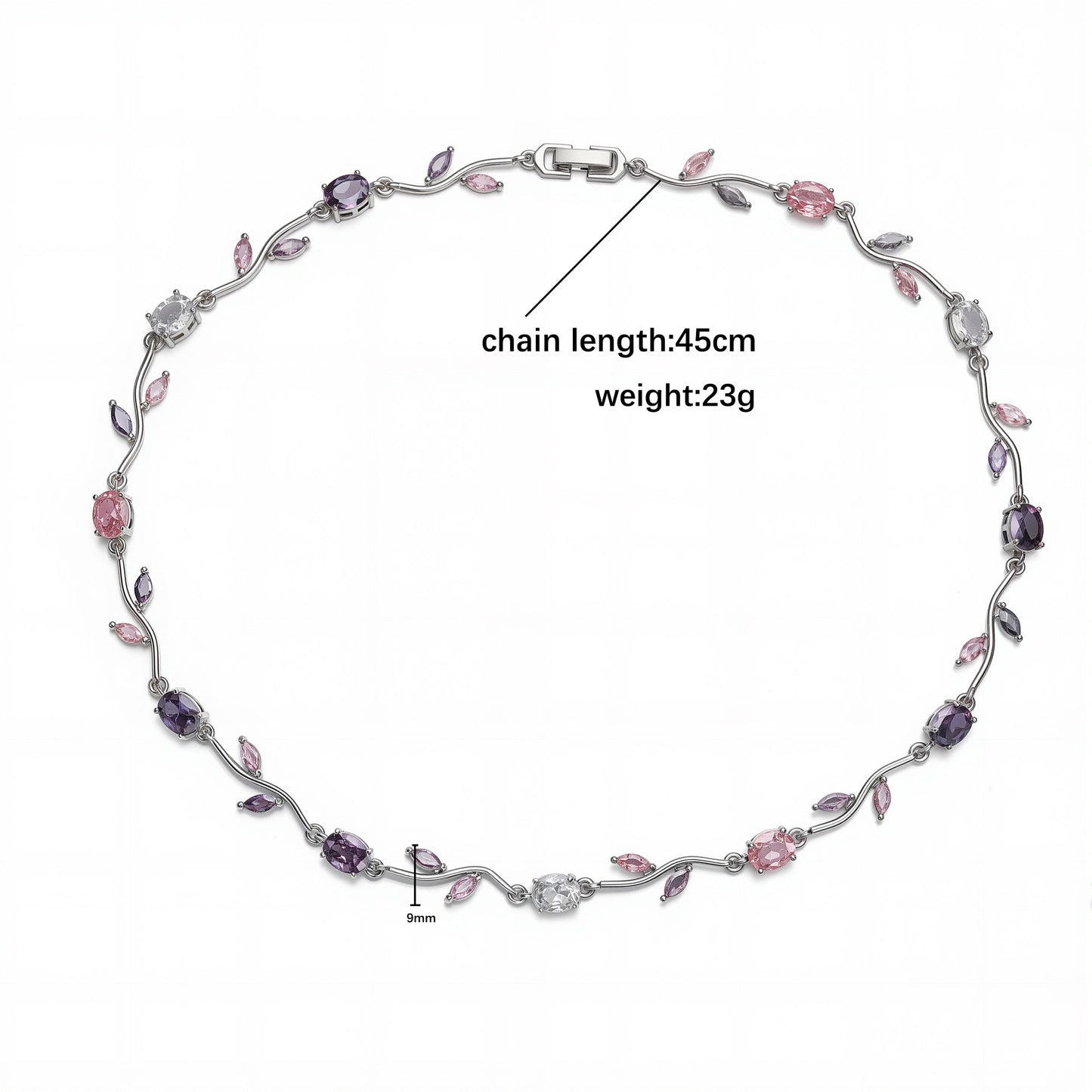 Tulip Reverie Gold-Plated Brass Multicolor Zircon Necklace / Bracelet