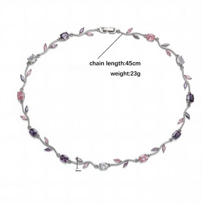 Tulip Reverie Gold-Plated Brass Multicolor Zircon Necklace / Bracelet