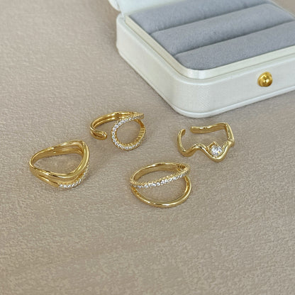“Lumière Line” S925 Sterling Silver Irregular Line Stackable Ring