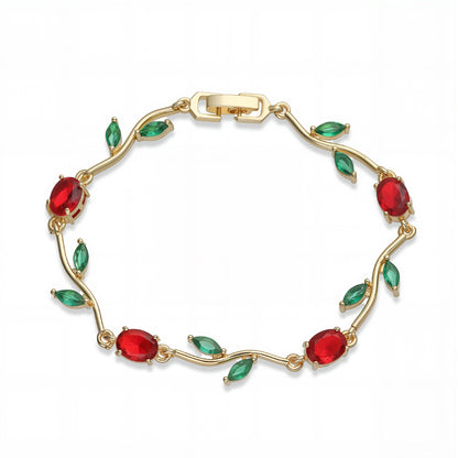 Tulip Reverie Gold-Plated Brass Multicolor Zircon Necklace / Bracelet