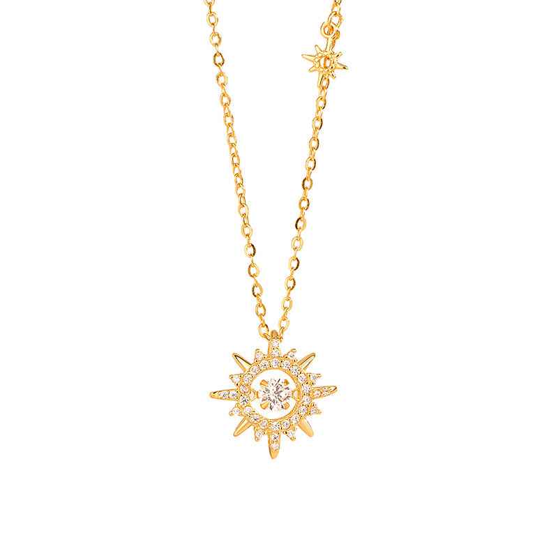 “Solaris Bloom” S925 Sterling Silver Dancing Sun Necklace