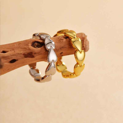 "Linked Hearts" 925 Sterling Silver Open Heart Ring