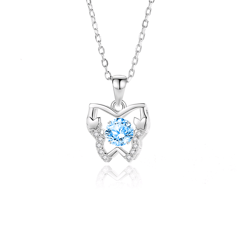 “Dancing Butterfly” S925 Sterling Silver Butterfly Pendant Necklace