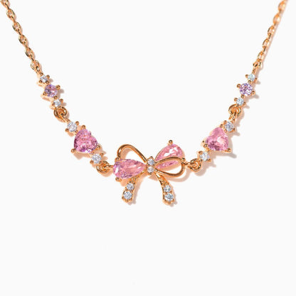 Amour Bow Brass Genuine Gold-Plated 3A Zircon Heart Bracelet