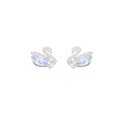 “Aurora Swan” 925 Sterling Silver Iridescent Swan Jewelry Set