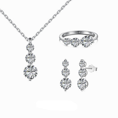 "Sweet Harmony" S925 Sterling Silver Jewelry Set with Zircon