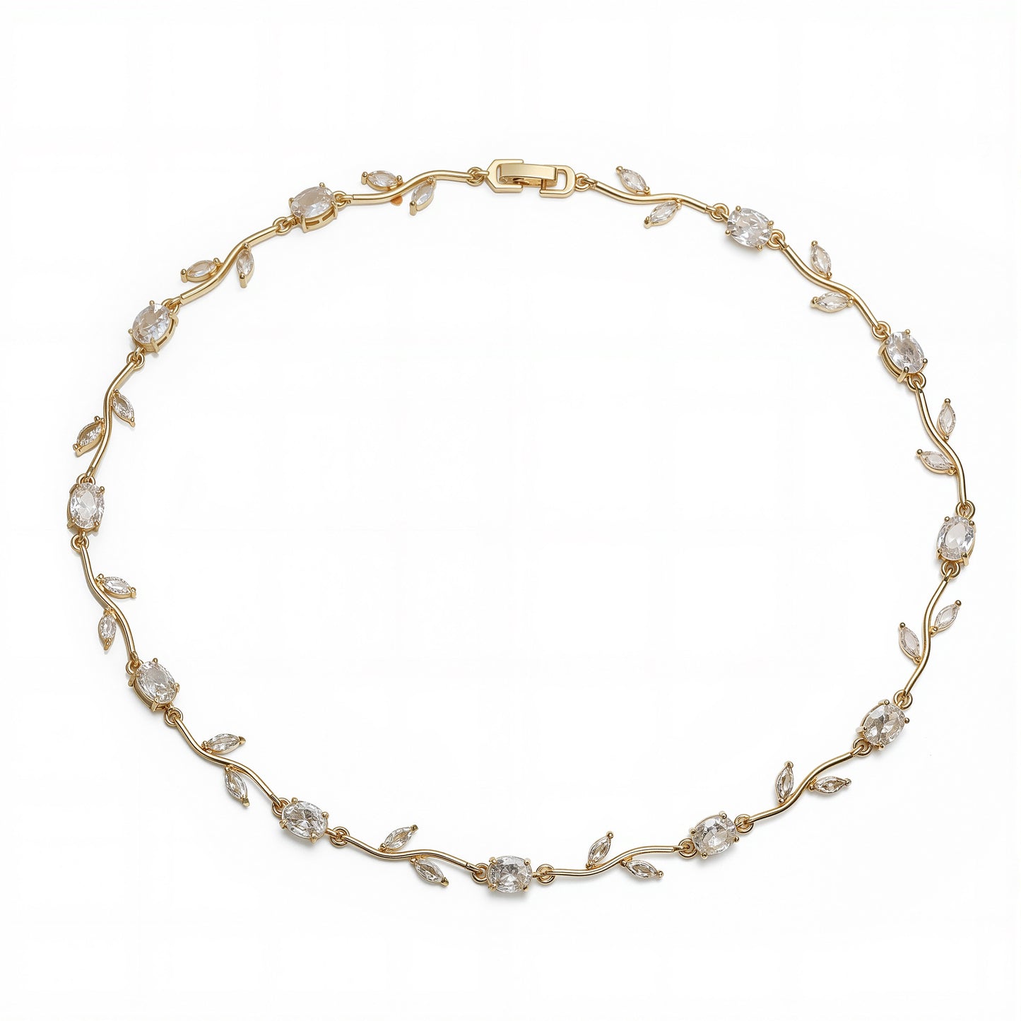 Tulip Reverie Gold-Plated Brass Multicolor Zircon Necklace / Bracelet