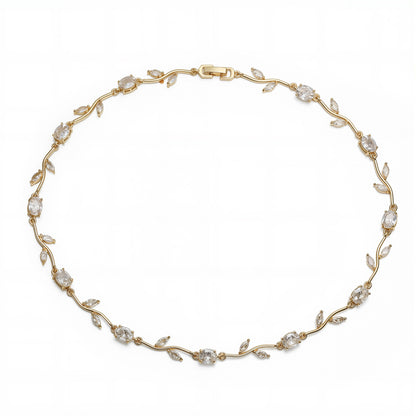 Tulip Reverie Gold-Plated Brass Multicolor Zircon Necklace / Bracelet