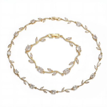 Tulip Reverie Gold-Plated Brass Multicolor Zircon Necklace / Bracelet