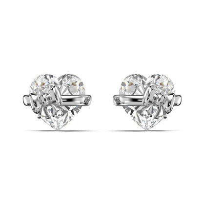 “Ribbon Serenade” 925 Sterling Silver Heart Bow Jewelry Set