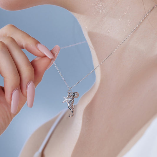 “Ocean Talisman” S925 Sterling Silver Marine Charm Necklace