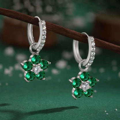 “Dopamine Bloom” S925 Sterling Silver Color Crystal Hoop Earrings
