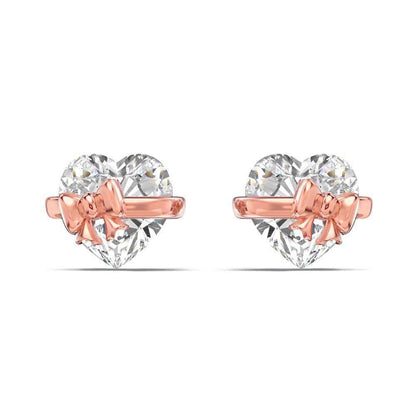 “Ribbon Serenade” 925 Sterling Silver Heart Bow Jewelry Set