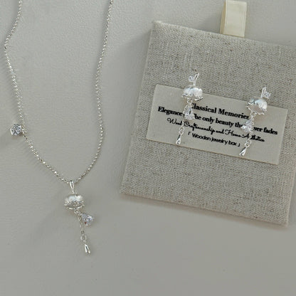 “Silver Lily of the Valley” S925 Sterling Silver Jewelry Set