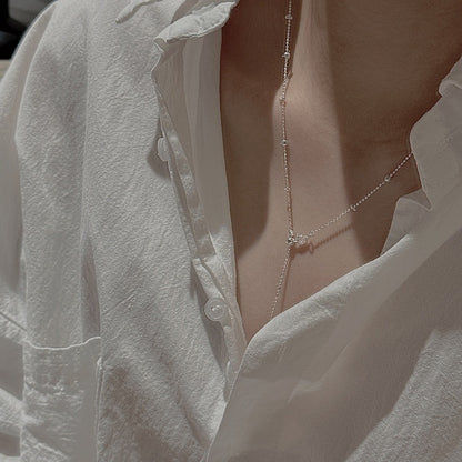“Lumière Layer” S925 Sterling Silver Layered Bead Long Necklace